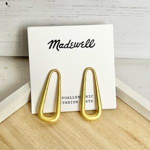 Madewell teardrop front hoop earrings - new